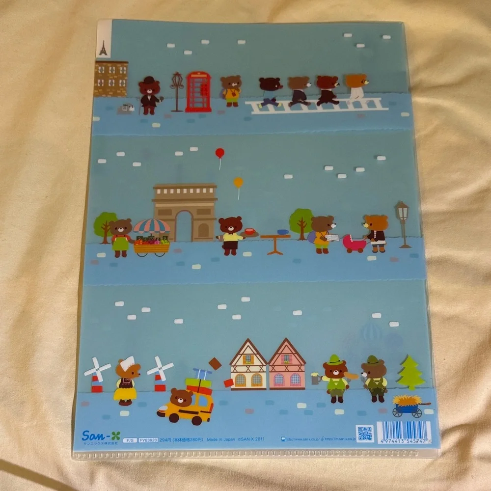 Cute Travel-Themed Blue Decorative Document Folder - Light Blue